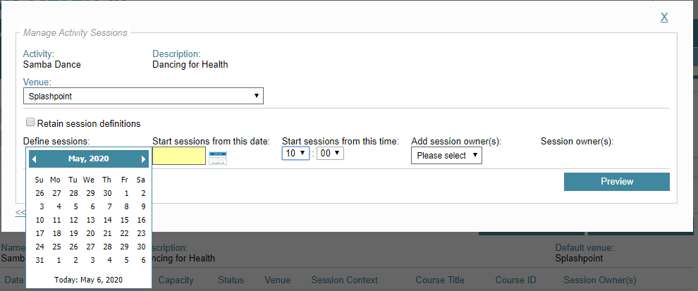 Manage Activity Session_screenshot